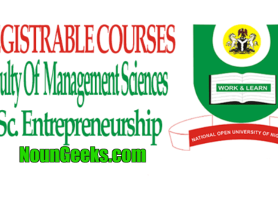 NOUN B.Sc. Entrepreneurship Course Outline & Fees