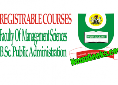 NOUN BSc Public Administration Course 1