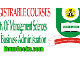 NOUN business administration course outline & fees