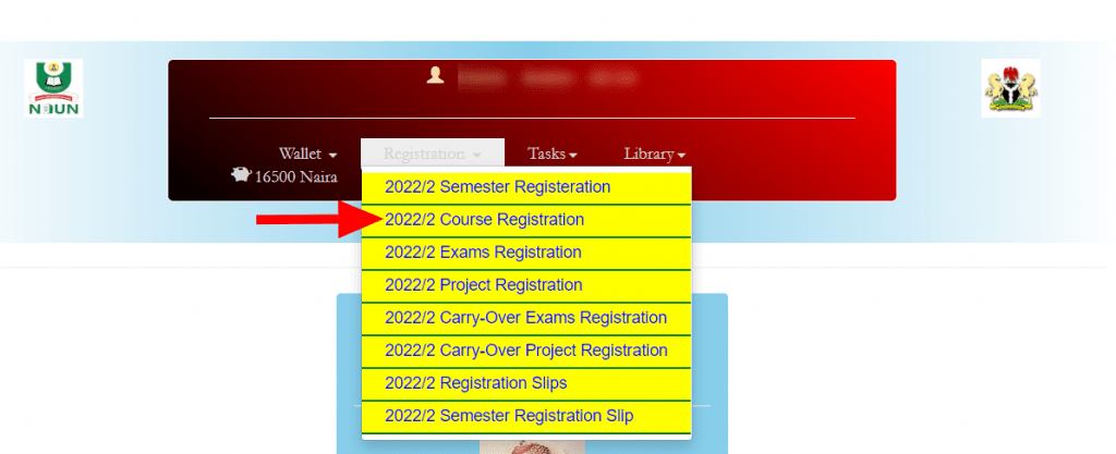noun course registration