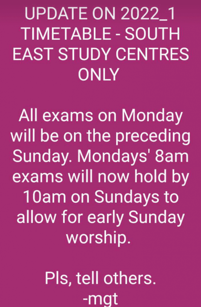 noun south east study centre exam update