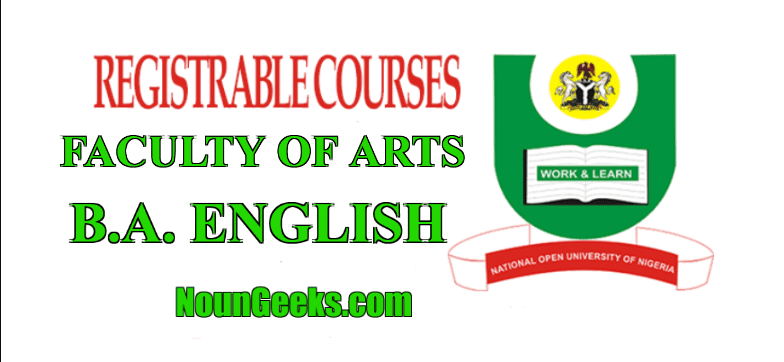 NOUN BA english course outline and fees