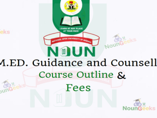 NOUN M.ED. Guidance and Counselling course outline and fees
